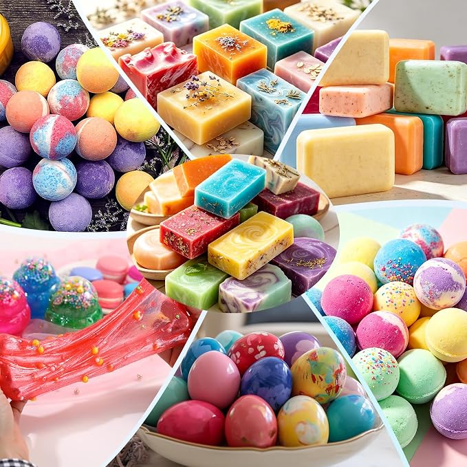 Bath Bomb Soap Dye - 36 Colors Concentrated Food Grade Skin Safe Liquid Based Colorant Vibrant Rainbow Coloring for Making DIY, Supplies Kit, Salt Crafting