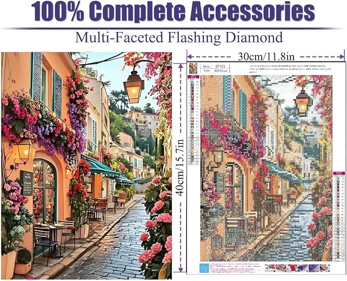 askkqtx Landscape Diamond Art Kits for Adults Beginners 12X16 Inch