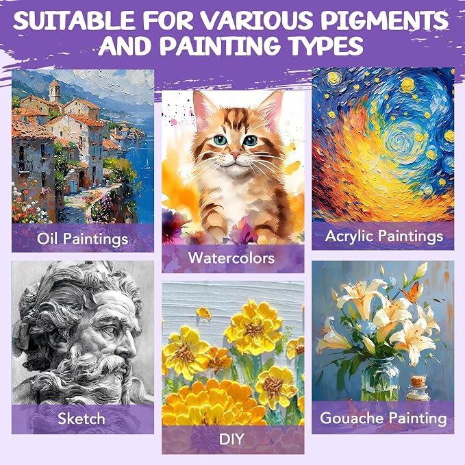 ESRICH Stretched Canvas for Painting 16x40 Inch, 3Pack Large Canvas for Painting, Triple Primed Acid-Free Cotton Blank Canvases for Oil, Acrylic, Watercolor & Gouache for Paint Parties, Art Classes