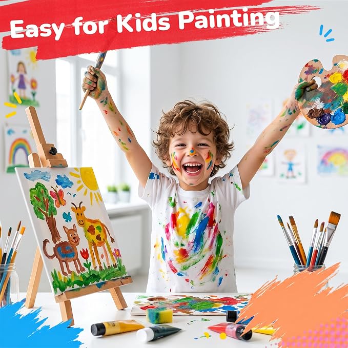 Painting Canvas Boards 100 Pack 5x7, 8x10 Inch, 50 of Each, Canvas Panels | for Kids,100% Cotton Primed Non Toxic for Acrylic Watercolor Paint