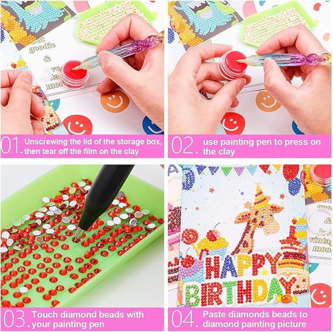 SYWHXY 20 Pack Diamond Art Wax Refills with Storage Container, DIY Wax for Diamond Painting, Red Accessories and Tools
