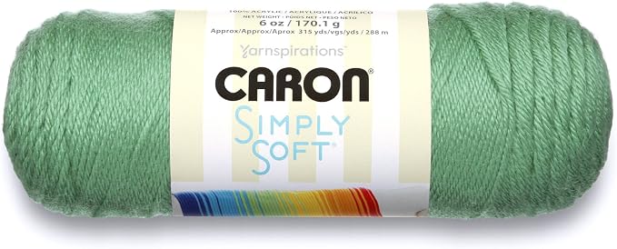 Caron Simply Soft Solids Yarn (4) Medium Gauge 100% Acrylic - 6 oz - Sage - Machine Wash & Dry
