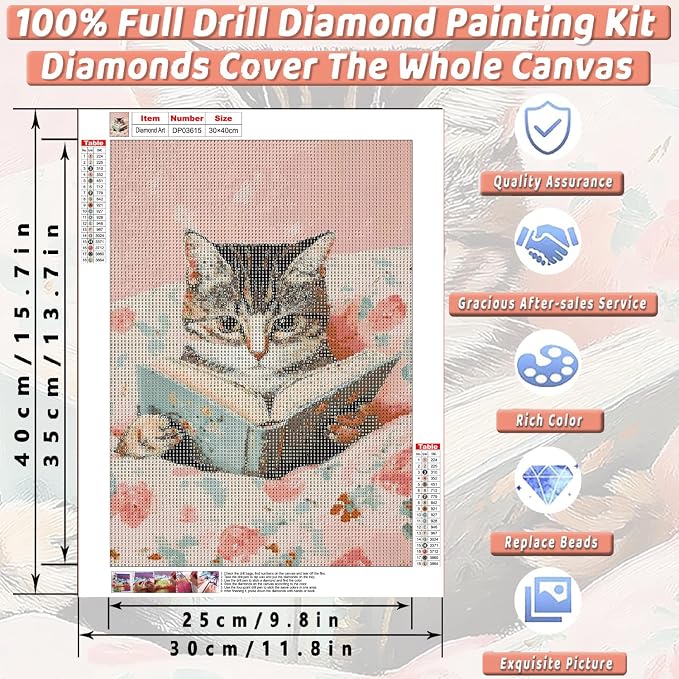 Black Cat Diamond Art Kits for Adults Diamond Painting Kit for Beginner