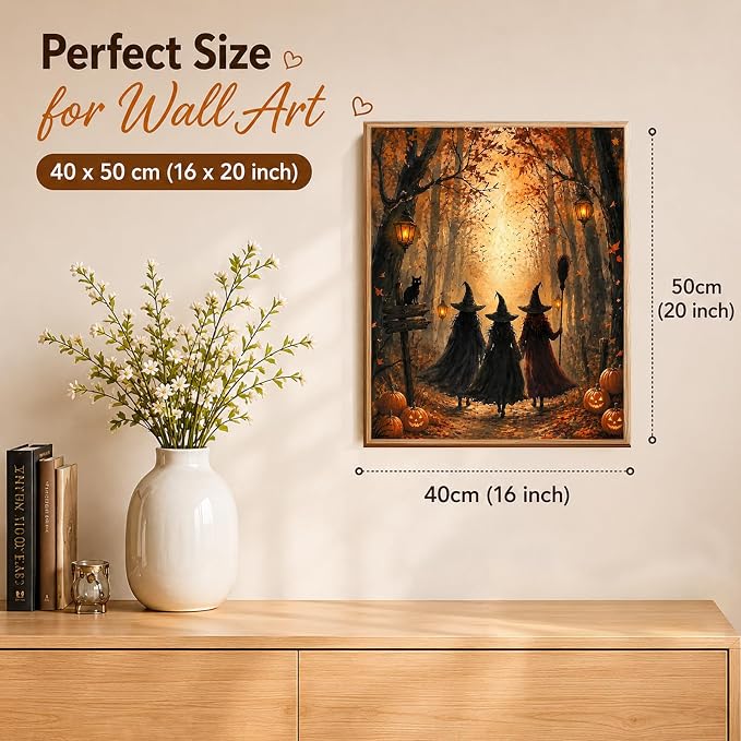 AUKELHJ Paint by Numbers Kit for Adults Beginner, Halloween, 16X20 Inch | Paint by Number for Adults, Beginner Friendly, High-Definition Color Canvas, Stress Relief, Home Decor, Gifts, Unframed