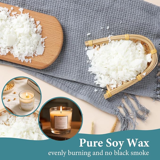 SAEUYVB 5lbs Soy Wax for Candle Making with 1.8L Wax Melter Pot | DIY Candle Making Supplies/Kit for Adults Beginnner,Including Soy Wax Flakes,Electric Wax Melter,Candle Wicks and More