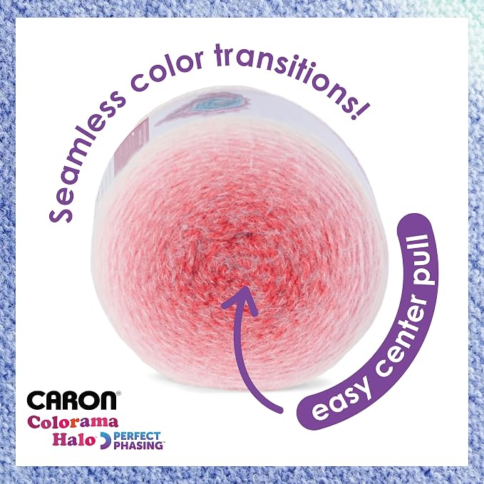 Caron Colorama Halo Cake Ombre Yarn for Crocheting, Skylight Frost, 2-Pack