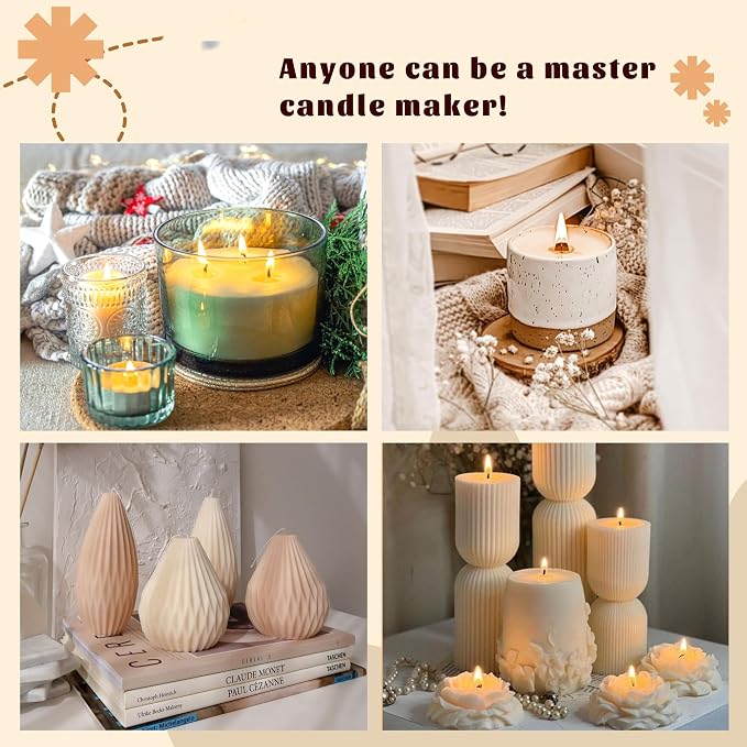 PIUH 2-in-1 Candle & Soap Making Kit for Adults Begineers DIY Craft Kit | Complete Candle and Soap Supplies Kit with Melter, DIY Kit Make Soaps and Scented Candles, Soap Base, Soy Wax, Molds