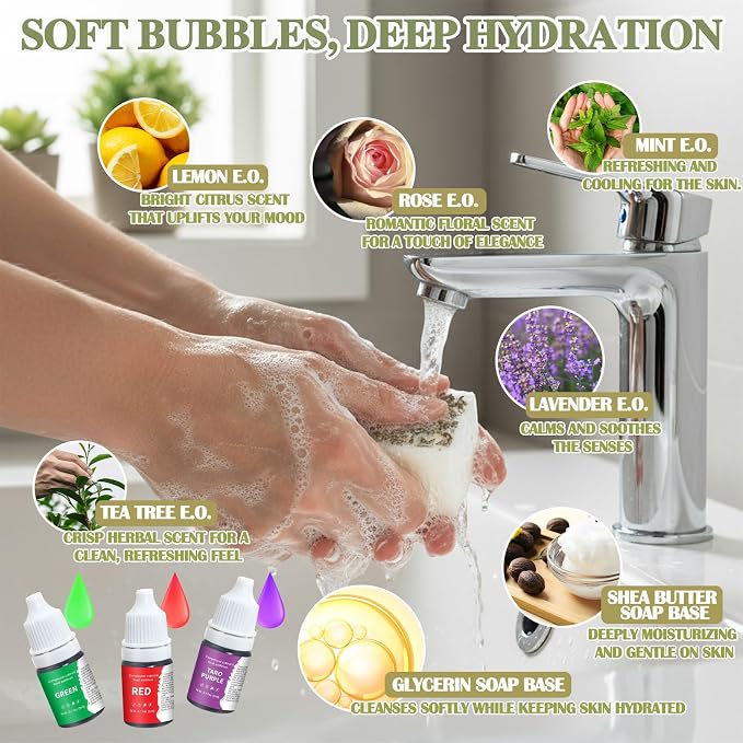 THALUNA Soap Making Kit, Soap Making Kit for Adults - Shea Butter Glycerin Melt and Pour Soap Base, Molds, Dye, Fragrances, Dried Flowers, DIY Craft for Kids Beginners Girls, Gift Boxes for Women