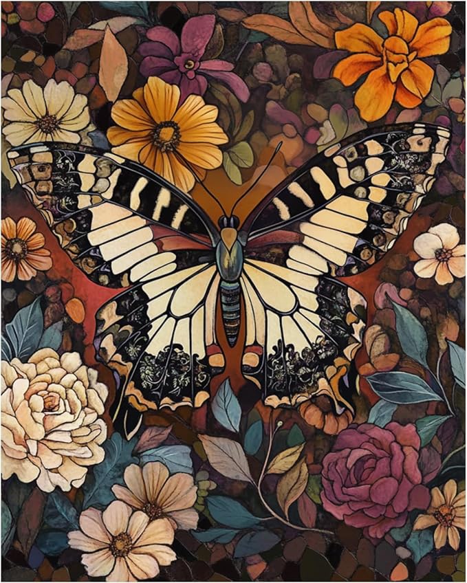 XTCIXAL Paint by Numbers Kit for Adults, Butterfly, 16X20 Inch | DIY Paint by Number for Adults Beginner, High-Definition Color Canvas, Stress Relief, Home Wall Decor, Gifts, Unframed