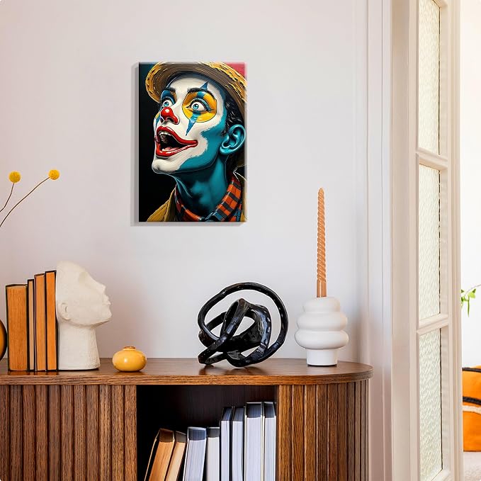 SmartEZ Paint by Numbers Kit for Adults with Frame, Clown Paint by Numbers | Adult Paint by Number Kits with Frame for Gift, Home Wall Decor, 7.87x11.81 Inch