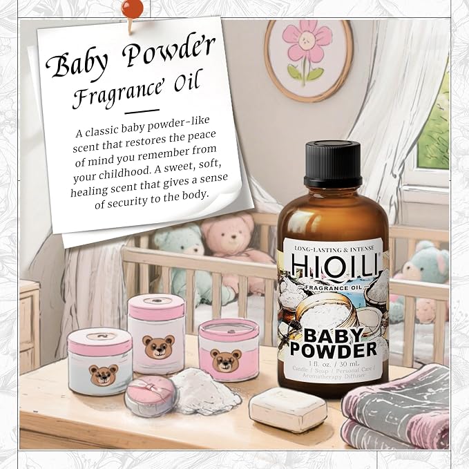 HIQILI Baby Powder Fragrance Oil for Perfume & Laundry Detergent - 1 Fl Oz