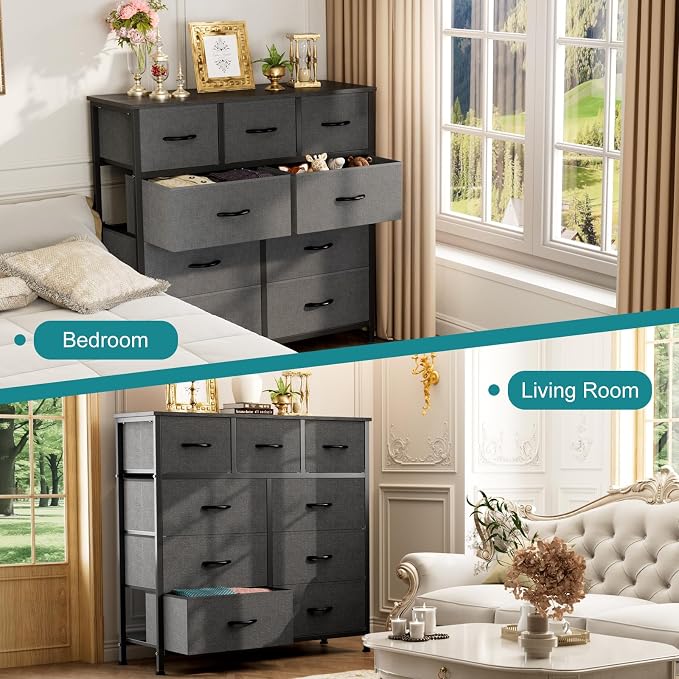 OLIXIS 9 Drawer Fabric Dresser for Bedroom, Closet Organizer Storage Tower