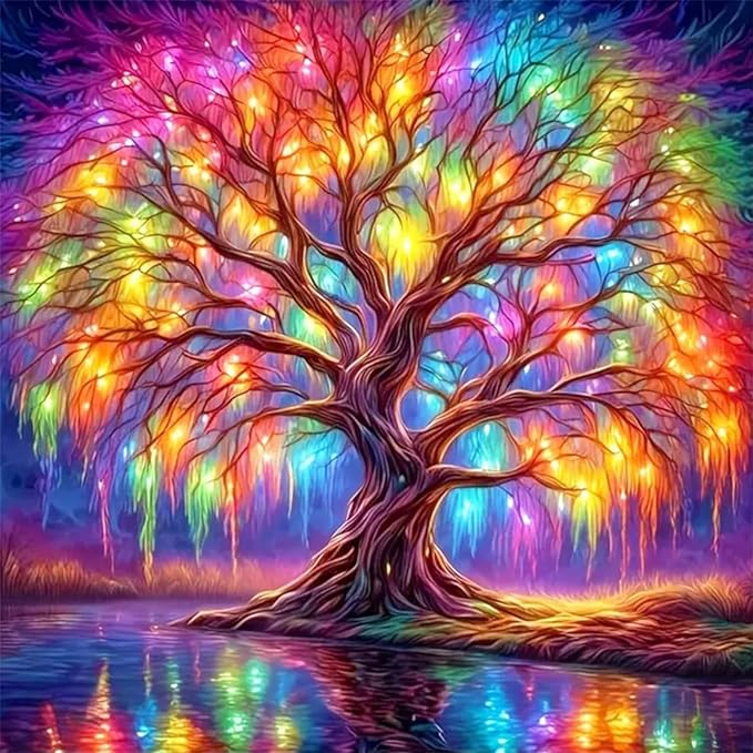 DIYCYCY Tree of Life Diamond Painting Kits for Adults Beginners 13.8x13.8in | Full Drill Diamond Art Kits,Round 5D DIY Diamond Dots Paintings, Diamonds Pictures Gem Art and Crafts Home Wall Decor