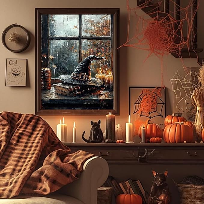Fall Paint by Numbers Kit for Adults, Adult Paint by Number Kits 16x20 Inch | Halloween Painting by Numbers for Adults, Acrylic Paint, DIY Crafts for Adults, Ideal Gifts or Home Wall Decor, Frameless