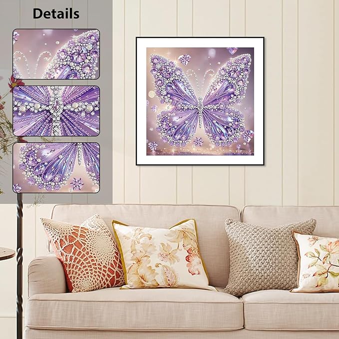 Butterfly Diamond Art Kits for Adults Special Shape Diamond Painting