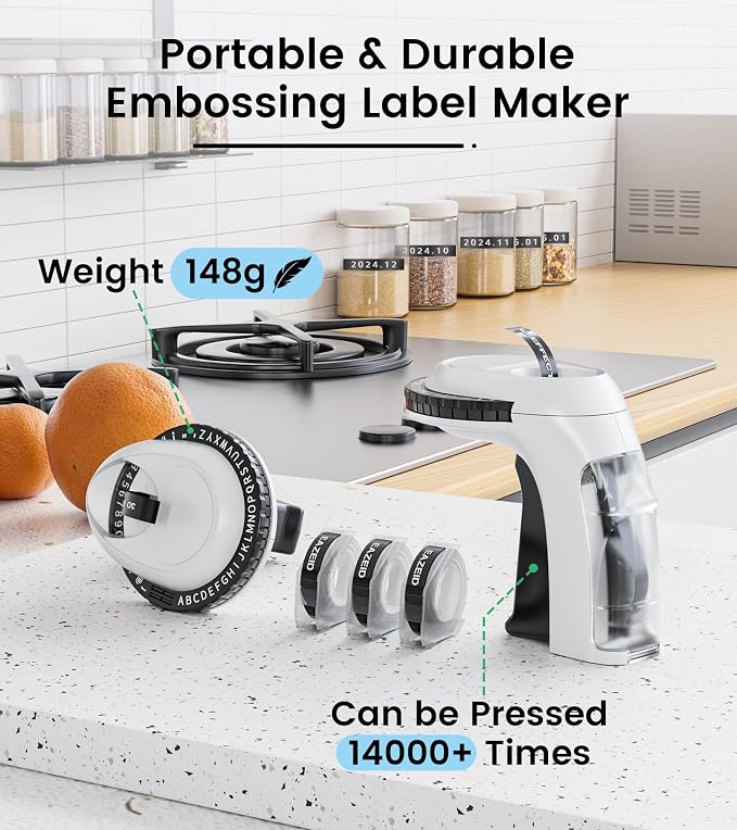 Embossing Label Maker with 5 Tapes, Scrapbook Junk Journal Supplies Kit