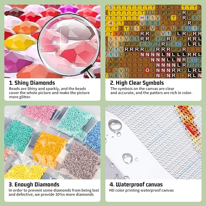 Diamond Painting Kits for Adults, Owl Diamond Art Kits for Adults, DIY 5D Diamond Painting Kits for Beginners Home Wall Decor 14x14 inch