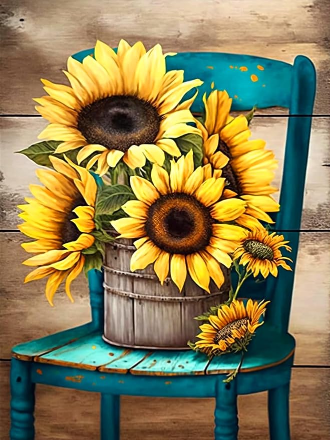 ijbnhd Sunflowers Diamond Art Kits for Adults 12x16in