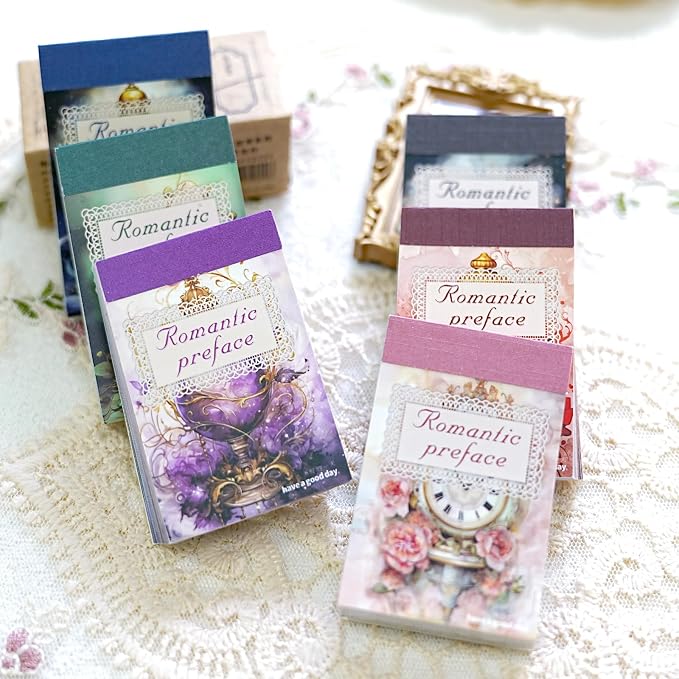Aromoty 6 Set 300 Pcs Vintage Washi Stickers Book Kit Junk Journal Supplies