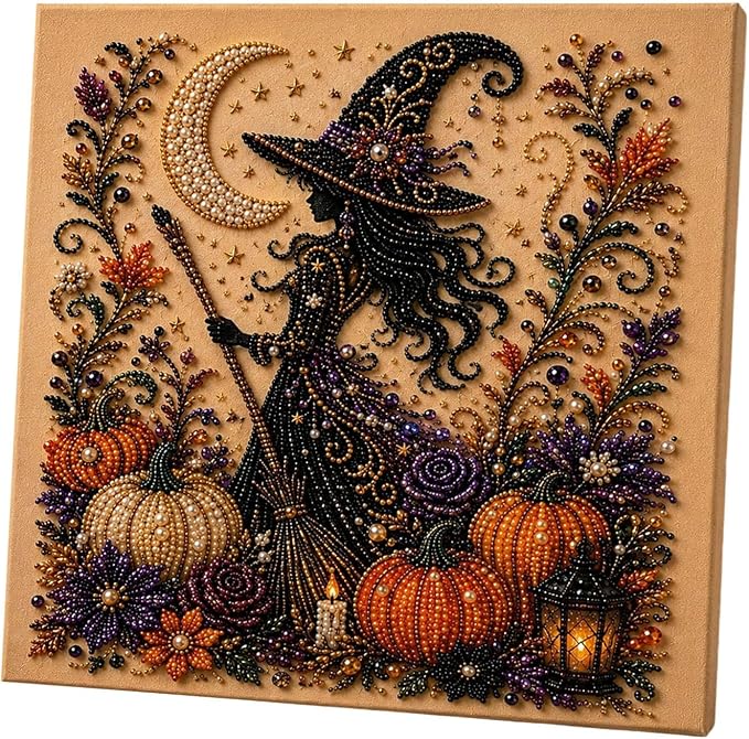 Halloween Ghost Pearl Art DIY Kit (Witch)