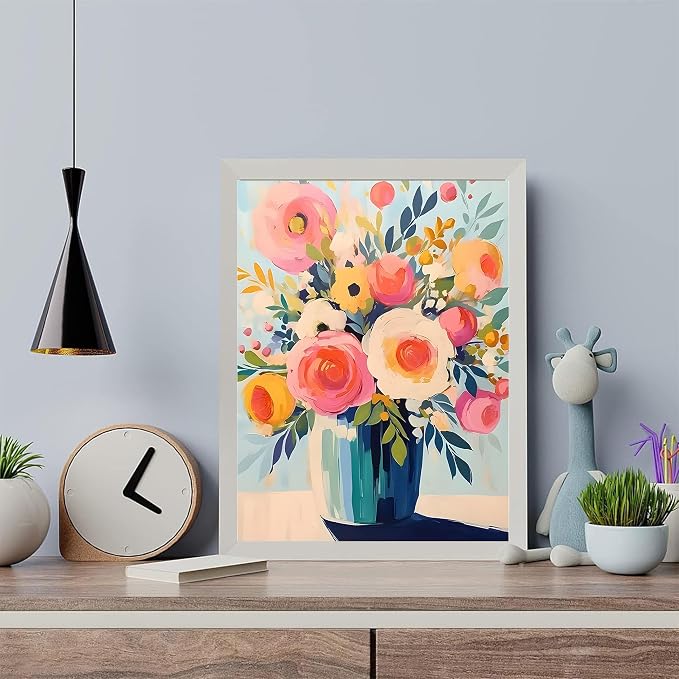 Arttoplus Flower Paint by Numbers Kit for Adults Beginner 16x20 inch | Flowers in a Vase Adult Paint by Number Kits on Canvas, DIY Oil Painting by Numbers for Gift Home Wall Decor (Without Frame)