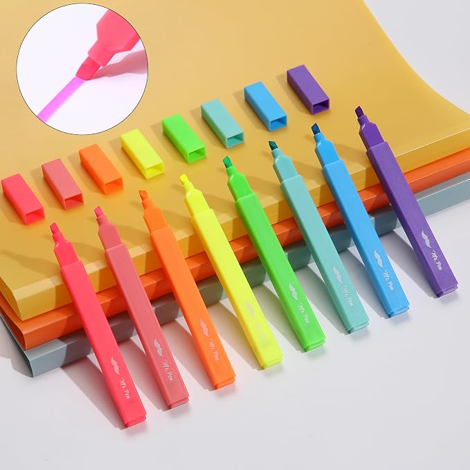 Mr. Pen- Aesthetic Highlighters No Bleed, 8 Pack, Assorted Colors | Chisel Tip, Cute Highlighters Assorted Colors for Journaling, Highlighting, Underlining, Fast Dry, Back to School Supplies