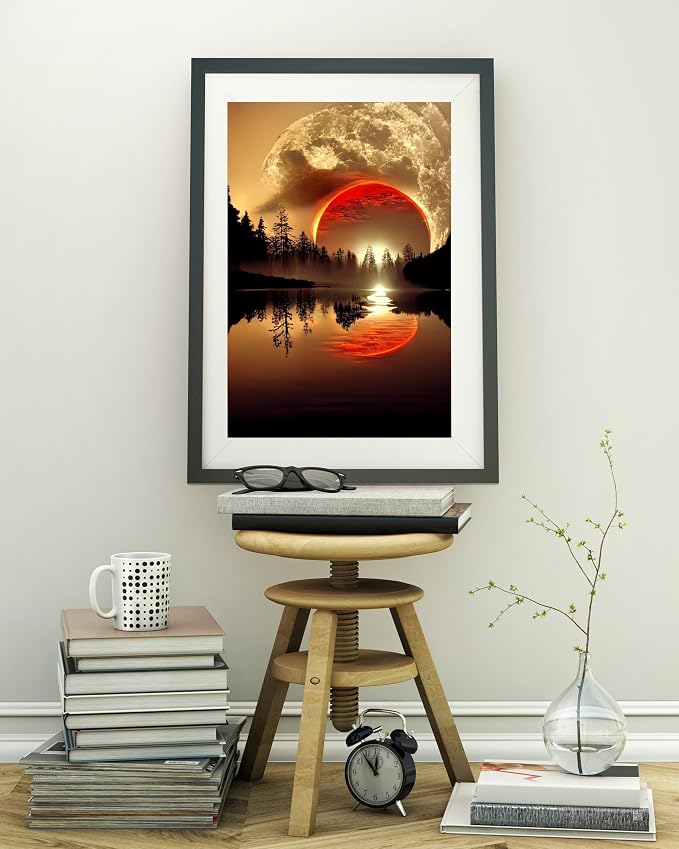 12 Pack Sunset Diamond Art Kits for Adults,5D Diamond Painting Sets | Landscape DIY Full Drill Round Gem Painting for Adult Beginners Diamond Art,Home Wall Decor 9.8x13.8 Inch