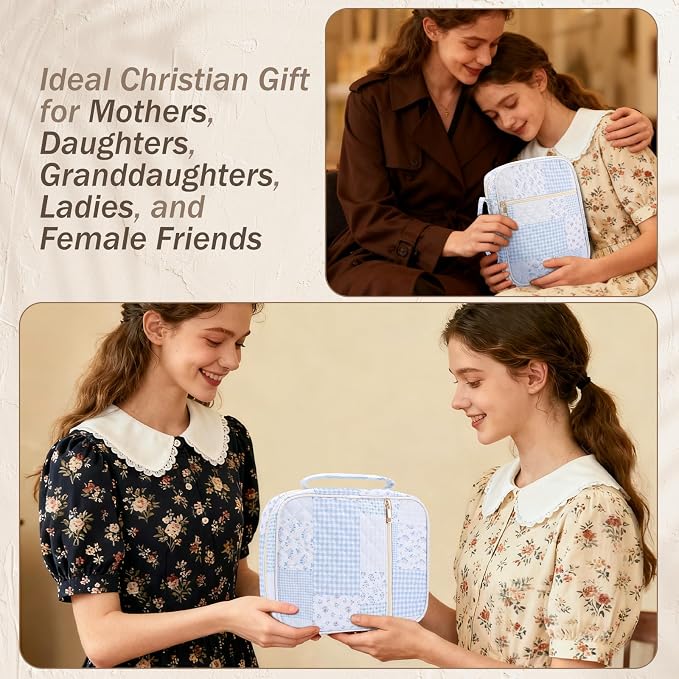 XKDOUS Bible Cover Case for Women Bible Bag Journaling Kit w/Study Supplies