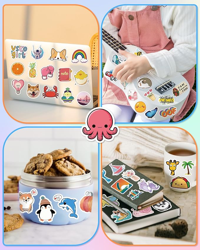 400 Pcs Stickers for Kids, Cute Vinyl Waterproof Stickers for Water Bottle | Treasure Box Toys for Classroom Prizes, Teacher Back to School Supplies Gifts, Sticker Pack for Girls Teens, Party Favors