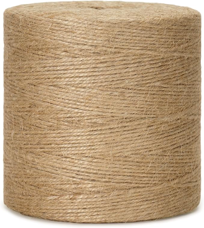 KINGLAKE Natural Jute Twine String - 1640 Feet 2mm Twine String for Crafts