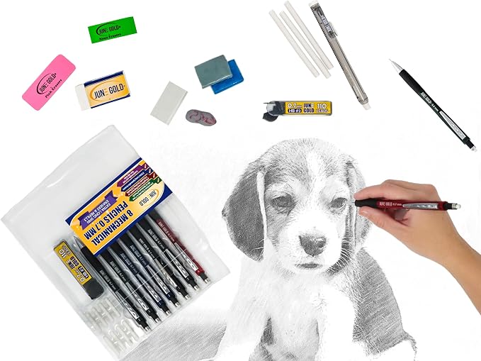 June Gold 6 Gray Kneaded Erasers, Moldable for Graphite, Charcoal & More | Blend, Shade, Smooth, Correct, and Brighten your Sketches and Drawings