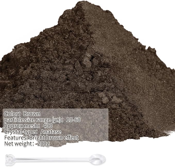 Mica Powder,7.05OZ（200g）,Brown Mica Powder Pigment for Epoxy Resin，Lip Gloss，Car Paint，Dye，Soap Making，Nail Polish,Epoxy Resin,Candle Making,Bath Bombs