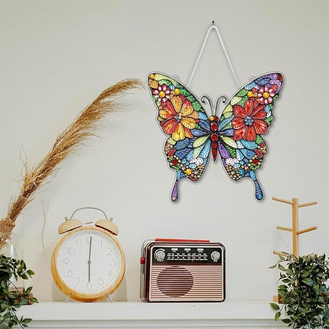 SKRYUIE Butterfly Hanging Pearl Diamond Art Kits for Adults Suncatcher A9