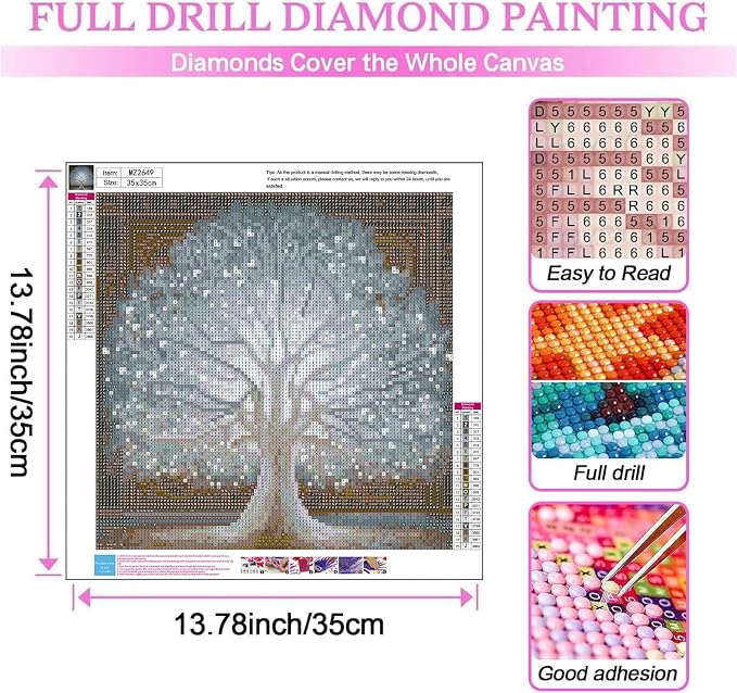 Diamond Art Kits for Adults,Tree of Life Diamond Painting for Beginners