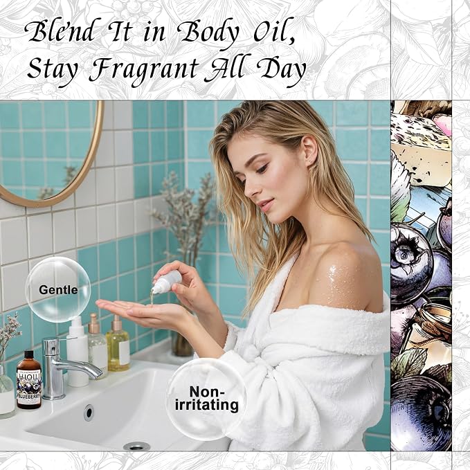 HIQILI Blueberry Fragranc Oil for Soap & Candle Making Supplies - 5.07Fl Oz