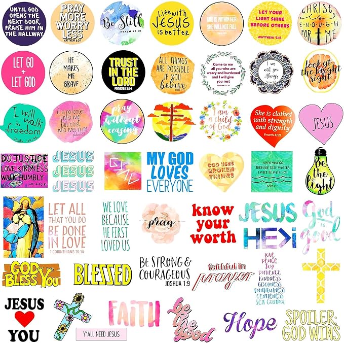 220Pcs Inspirational Christian Bible Verse Jesus Stickers, Christian Gifts