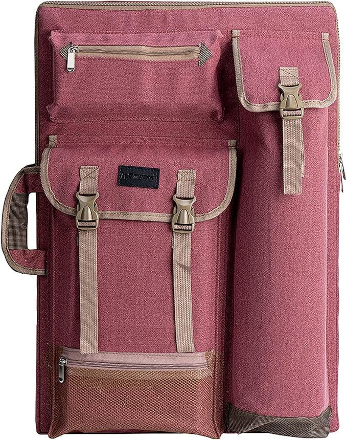 TRANSON Art Portfolio Case Artist Backpack Canvas Bag Large 26” x 19.5”