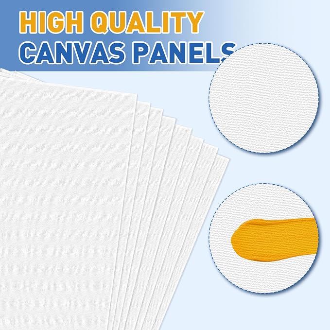 ESRICH 182PCS Acrylic Paint Set with 11.8 in Wooden Easels | 8 x 10 in Canvas Boards, Paint Brushes Canvas Panel Painting Kit for Acrylic Oil Watercolor Beginners