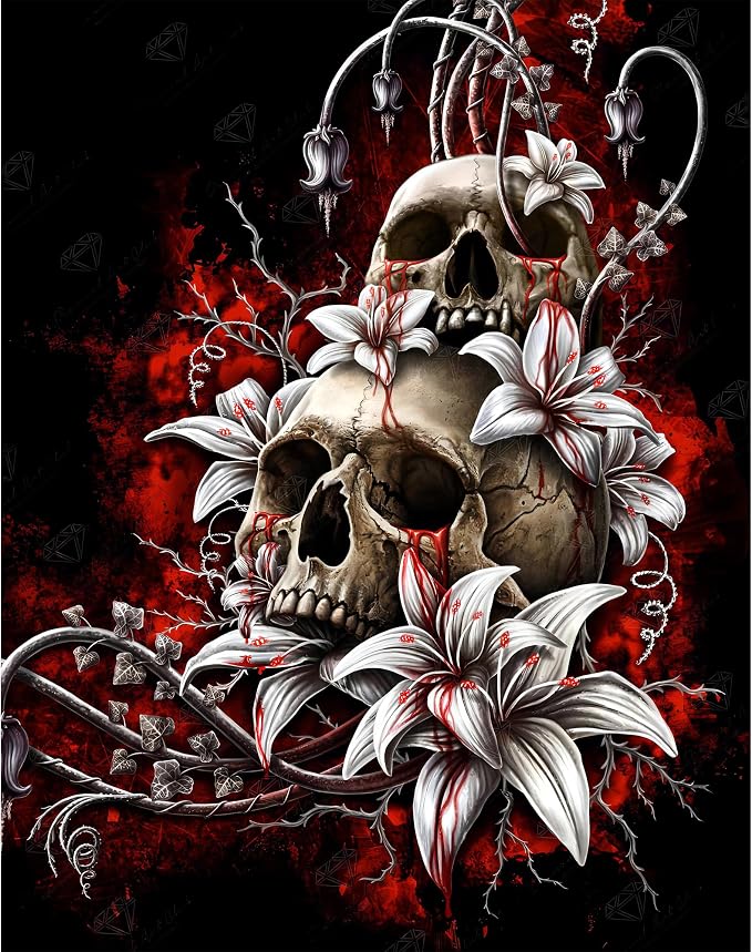 Skull Diamond Painting Kits for Adults - Skeleton Diamond Art Kit for Adult