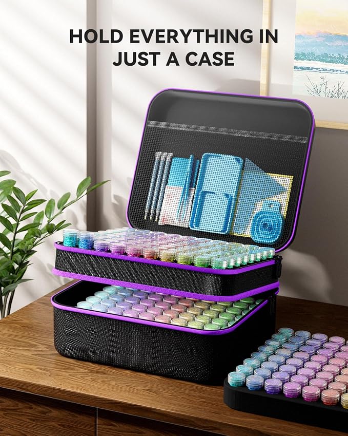 ARTDOT 240 Slots Storage Container for Diamond Art Kits for Adults,Portable Bead Storage Boxes for Diamond Painting Accessories and Tools