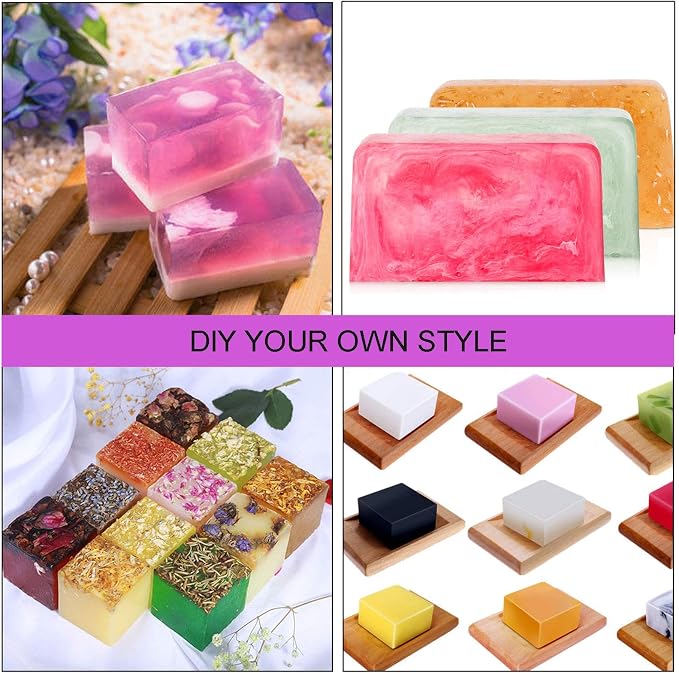ZOENHOU Pack of 2 42oz Blue Soap Molds with 2 Lids, Flexible Rectangular Silicone Soap Making Molds Kit with Wood Box DIY Tool Set for Soap Making Supplies
