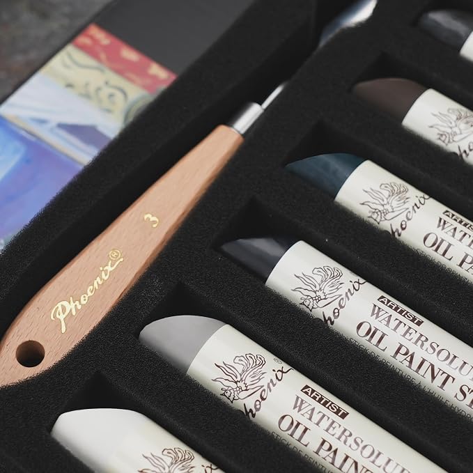PHOENIX Titanium White Oil Paint Stick - Vibrant Color 37ml Large Water Soluable Soft Oil Pastels for Professional Oil Painting - Creamy Drawing Art Supplies for Artists