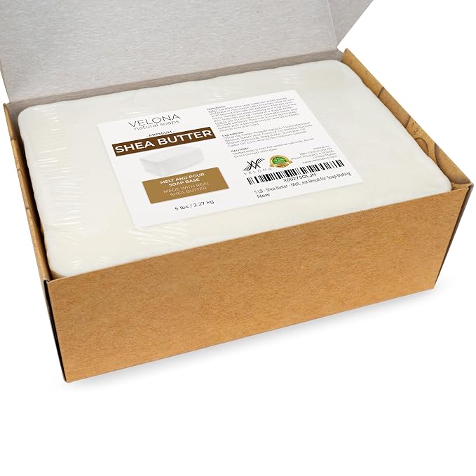 velona 5 lb - Shea Butter Soap Base, Melt & Pour, SLS/SLES Free