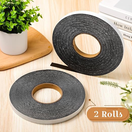 Tatuo 2 Rolls Double Sided Foam Tape for Mounting,0.6 Inch by 50 Feet,Black