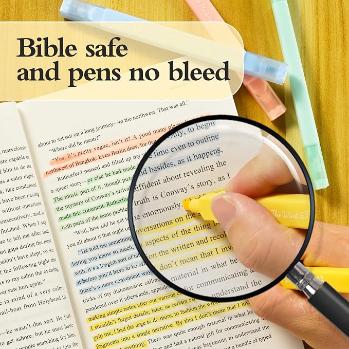 konket 12Pcs Aesthetic Bible Pastel Highlighters and Pens no bleed Cute Highlighters Double Ended Highlighter for and Office Journal