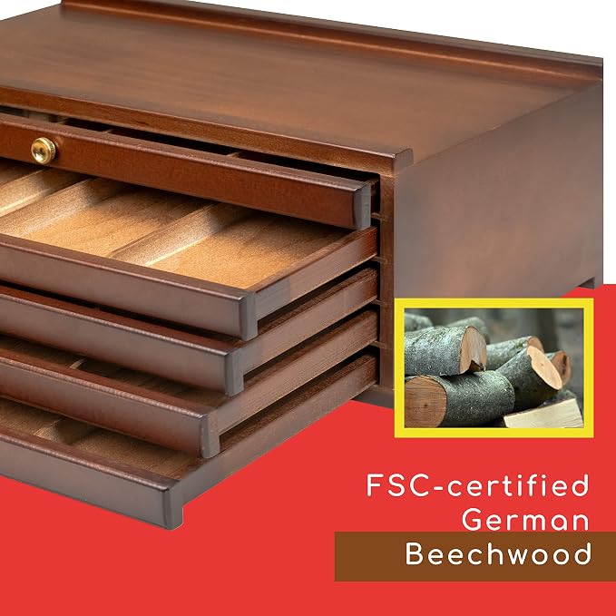 MEEDEN 10-Drawer Art Supply Storage Box: Beech Wood Art Organizer Box