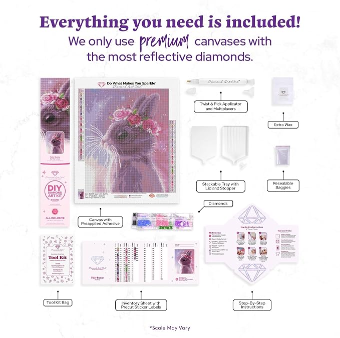 DIAMOND ART CLUB Fairy Bunny Diamond Art Kits for Adults
