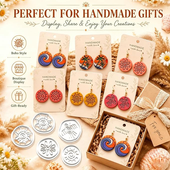 7Pcs Boho Sea Polymer Clay Cutters for Earring Making