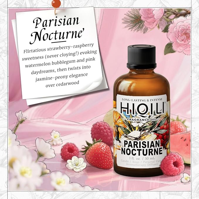HIQILI Parisian Nocturne Fragrance Oil for Diffuser, Inspired by YL's M.on Paris, Candle & Soap & Perfume Balm Making, Sweet Notes, Long-Lasting Aroma - 1.0 Fl Oz(Pack of 1)