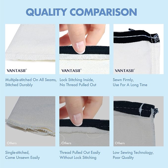 15 Pack Blank Cotton Canvas DIY Craft Zipper Bags Pouches Pencil Case for Makeup Cosmetic Toiletry Stationary Storage
